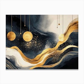 Gold And Black Abstract Painting 1 Canvas Print