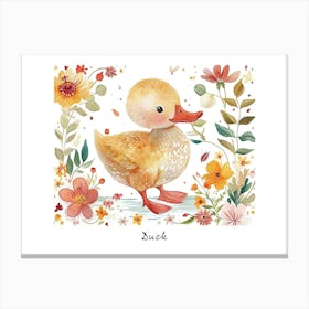 Little Floral Duck 3 Poster Canvas Print