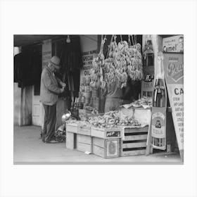 Untitled Photo, Possibly Related To Mexican Worker Paying For Merchandise, Market Square, Waco, Texas By Russ Canvas Print