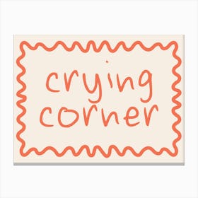 Crying Corner | Coral and Cream Canvas Print