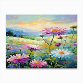 Daisies In The Meadow Canvas Print