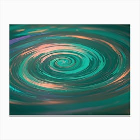 Abstract Image Of A Swirling Pattern In Shades Of Green, Blue, And Orange Canvas Print