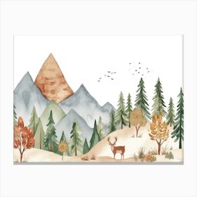 Deer In The Forest Canvas Print