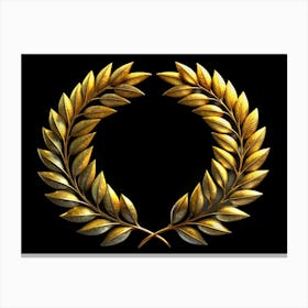 Golden Laurel Wreath 4 Canvas Print