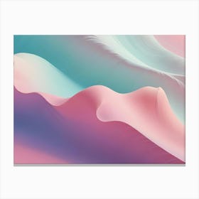 Abstract Background Of A Series Of Wavy Lines In Shades Of Pink, Blue, And White, Creating A Soft And Dreamy Design Canvas Print