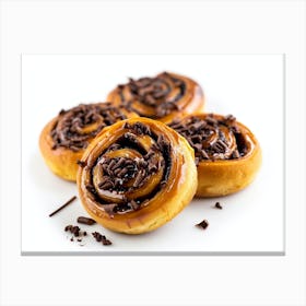 Cinnamon Buns On A White Background Canvas Print