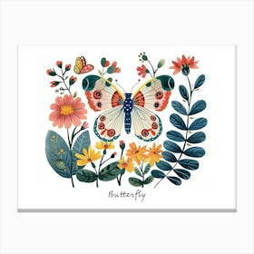 Little Floral Butterfly 3 Poster Canvas Print