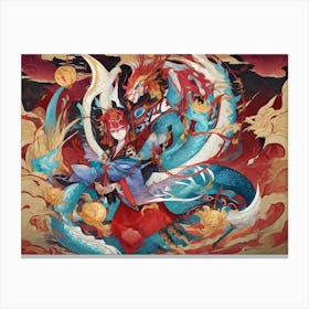 Dragon And Phoenix Canvas Print