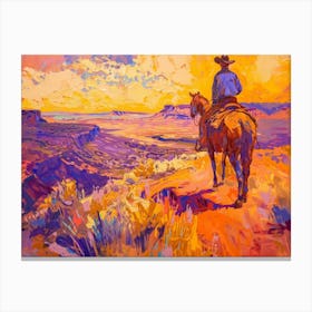 Cowboy Painting Chihuahuan Desert 4 Canvas Print