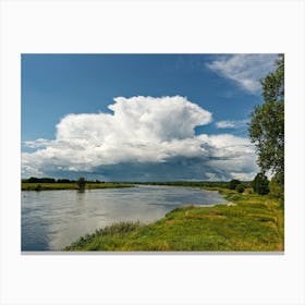 Thunderstorm cell on the Oder river Canvas Print