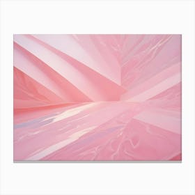 Abstract Image Of A Geometric Structure With Sharp Angles And Curves, Rendered In A Soft, Pastel Pink Color Canvas Print