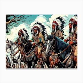 Apaches On Horseback Canvas Print