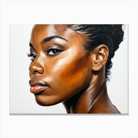 Side Profile Of Beautiful Woman Oil Painting 155 Canvas Print