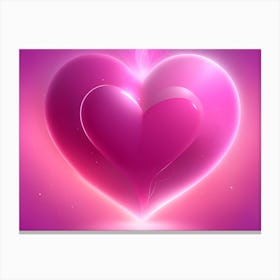 A Glowing Pink Heart Vibrant Horizontal Composition 88 Canvas Print