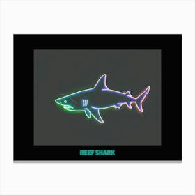 Neon White Tip Reef Shark 5 Poster Canvas Print