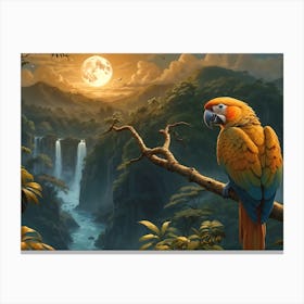 Parrot In The Jungle 2 Canvas Print