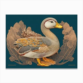 Drawing Of A Duck Canvas Print