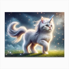 Magical Cute Unicorn Kitty Canvas Print