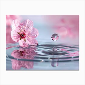 Cherry Blossom In Water Canvas Print