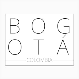 Bogota Colombia Typography City Country Word Canvas Print