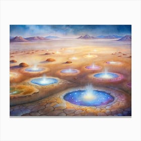 A Glowing Design Of The Fairy Circles In Namibia S Canvas Print