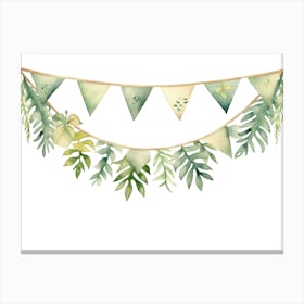 Tropical Leaves Bunting Canvas Print