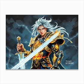 Flux Schnell A Heroic Character From A Fantasy Video Game Stan 3 Canvas Print