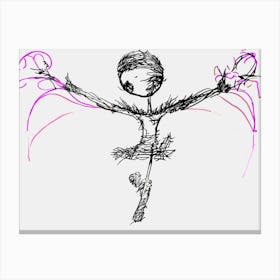 Drawing Of A Girl Canvas Print