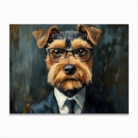 This Airedale Is All Business 1 Canvas Print