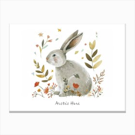 Little Floral Arctic Hare 6 Poster Canvas Print