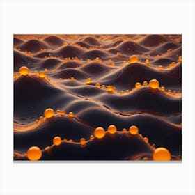 A Mesmerizing Abstract Landscape With Undulating Waves Of Golden Liquid, Creating A Sense Of Flow And Movement Canvas Print