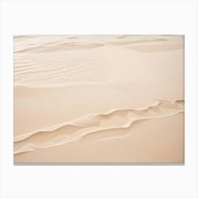 Close Up Shot Of Beige Sand Dunes With Subtle, Natural Patterns Created By The Wind 2 Canvas Print