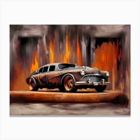 Old Car Painting 1 Canvas Print