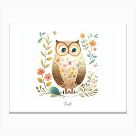 Little Floral Owl 5 Poster Canvas Print