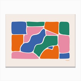 Solid Fluid Landscape Multicoloured Original Bright Abstract Canvas Print