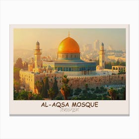 Al Aqsa Mosque Al Quds Jerusalem Palestine Boho Wall Art Islamic Decor Muslim Printable Housewarming Gift Canvas Print