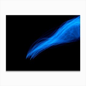 Glowing Abstract Curved Blue Lines 8 Canvas Print