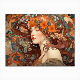 Girl Art Nouveau Canvas Print