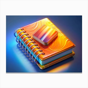 Golden Spiral Notebook With A Smaller Book Canvas Print