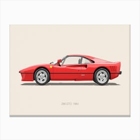 Ferrari 288 Gto Car Style Vintage Canvas Print