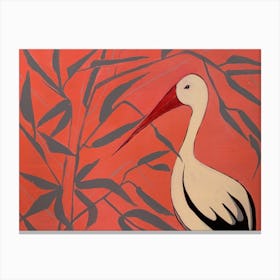 White Stork in the bamboo forest Canvas Print