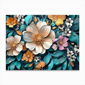 Flowers Wallpaper Canvas Print