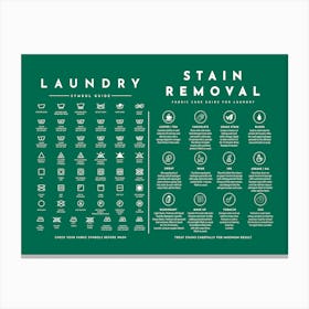 Laundry Guide With Stain Removal Sacramento Background Canvas Print