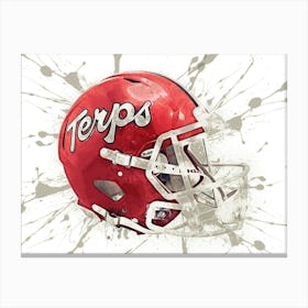 Maryland Terrapins NCAA Helmet Poster Canvas Print