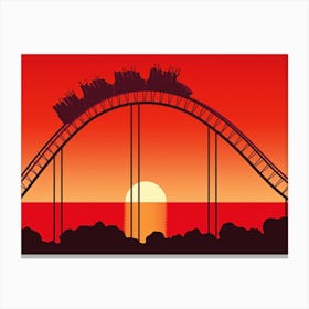 Rollercoaster At Sunset Canvas Print