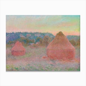 Haystacks, End Of Day, Autumn (1890–1891), Claude Monet Canvas Print