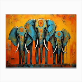 Three Elephants Canvas Print