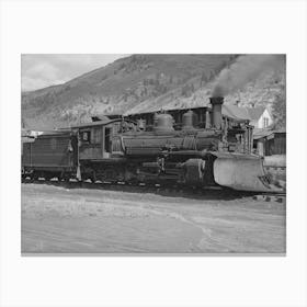 Locomotive Of The D, And R G W Railroad With Snowplow Attached, Telluride, Colorado By Russell Lee Canvas Print