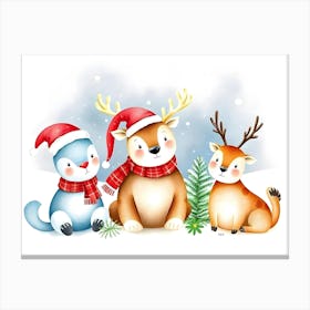 Christmas Animals Canvas Print