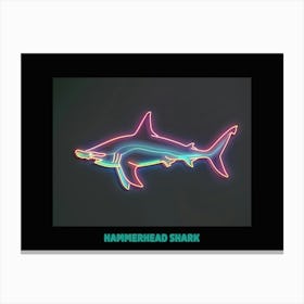 Aqua Hammerhead Shark 2 Poster Canvas Print